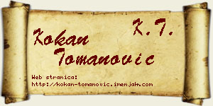 Kokan Tomanović vizit kartica